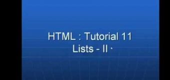 HTML Lists Part 2, Ordered Lists: Chapter 11