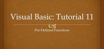 Visual Basic Tutorial 11