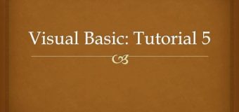 Visual Basic Tutorial 5