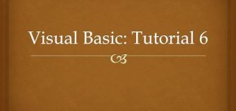 Visual Basic Tutorial 6