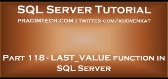 LAST VALUE function in SQL Server