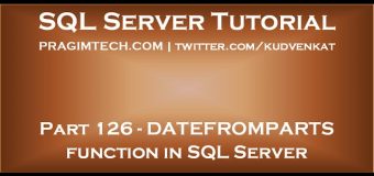 DATEFROMPARTS function in SQL Server