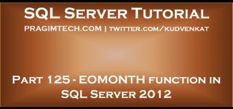 EOMONTH function in SQL Server 2012