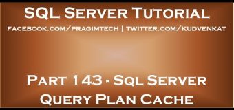 Sql server query plan cache