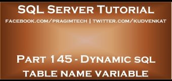 Dynamic sql table name variable