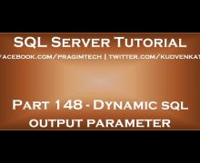 Dynamic sql output parameter
