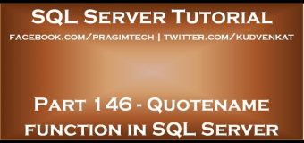 Quotename function in SQL Server