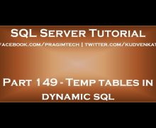 Temp tables in dynamic sql