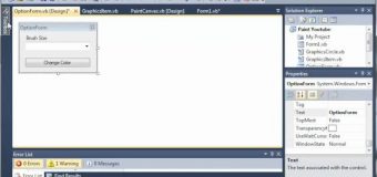 Visual Basic Tutorial – 174 – Paint Part 7   Creating The Options Form