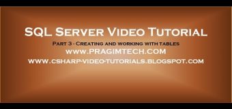 Creating and working with tables – Part 3