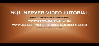 Unique key constraint – Part 9