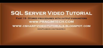 Stored procedures with output parameters   Part 19
