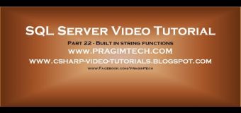 Built in string functions in sql server 2008 Part 22