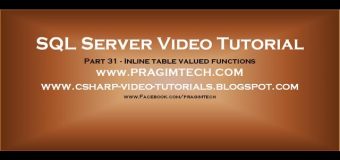 Inline table valued functions in sql server   Part 31