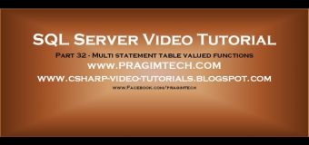 Multi statement table valued functions in sql server   Part 32