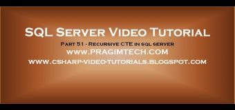 Recursive CTE in sql server   Part 51