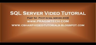 Pivot in sql server 2008   Part 54