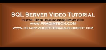 Error handling in sql server 2000   Part 55