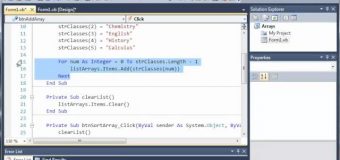 Visual Basic Tutorial – 60 – Sorting And Reversing Arrays