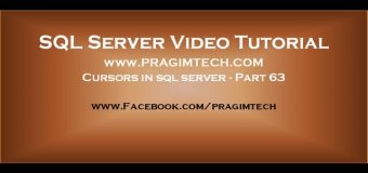 Cursors in sql server   Part 63