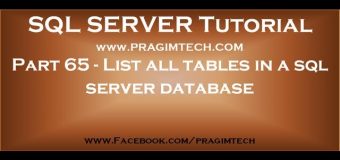 List all tables in a sql server database using a query  Part 65