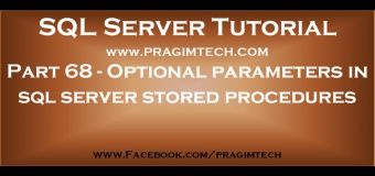 Optional parameters in sql server stored procedures  Part 68