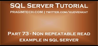 Non repeatable read example in sql server