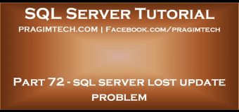sql server lost update problem