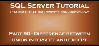 Difference between union intersect and except in sql server