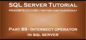 Intersect operator in sql server