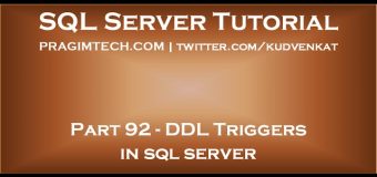 DDL Triggers in sql server