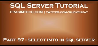Select into in sql server
