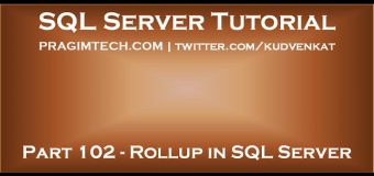 Rollup in SQL Server
