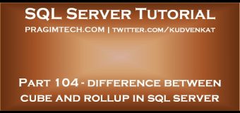Difference between cube and rollup in SQL Server