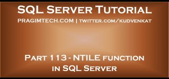 NTILE function in SQL Server