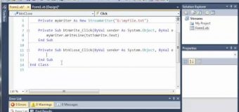 Visual Basic Tutorial – 124 – StreamWriters