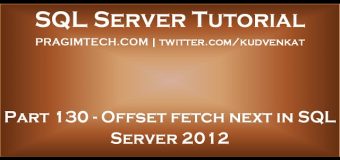 Offset fetch next in SQL Server 2012