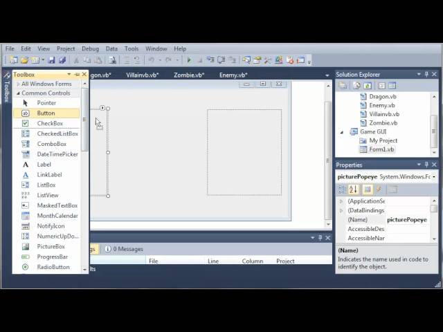 Visual Basic Tutorial – 147 – Game Part 3 Building The GUI
